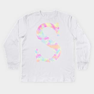 The Letter S Rainbow Design Kids Long Sleeve T-Shirt